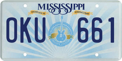 MS license plate OKU661
