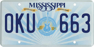 MS license plate OKU663