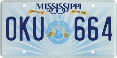 MS license plate OKU664