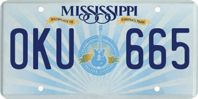 MS license plate OKU665