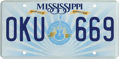 MS license plate OKU669