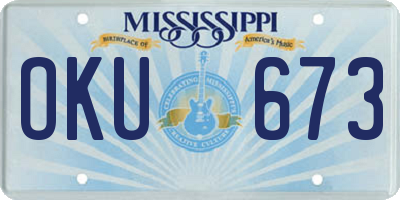 MS license plate OKU673