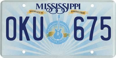 MS license plate OKU675