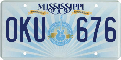 MS license plate OKU676