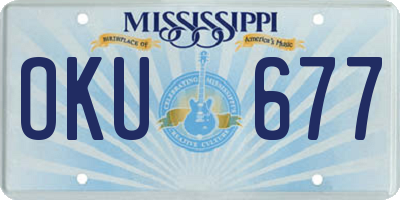 MS license plate OKU677