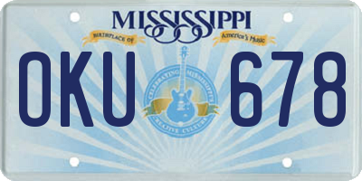 MS license plate OKU678