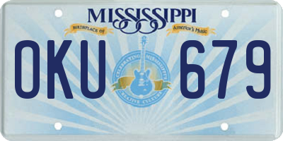 MS license plate OKU679