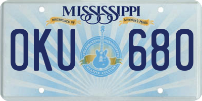 MS license plate OKU680
