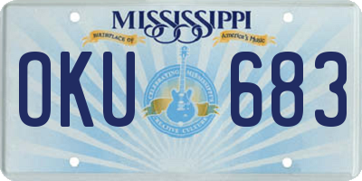 MS license plate OKU683