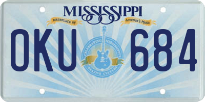 MS license plate OKU684