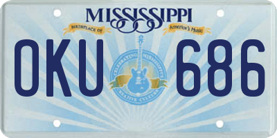 MS license plate OKU686
