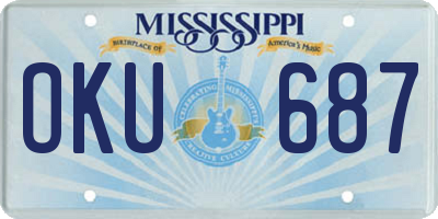 MS license plate OKU687