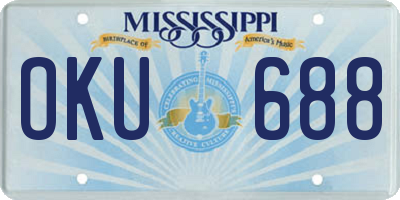 MS license plate OKU688