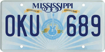 MS license plate OKU689