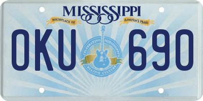 MS license plate OKU690