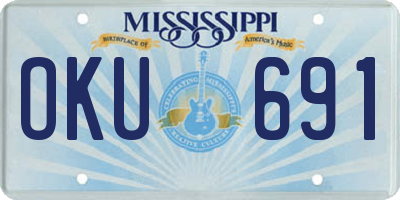 MS license plate OKU691