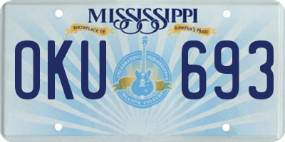 MS license plate OKU693