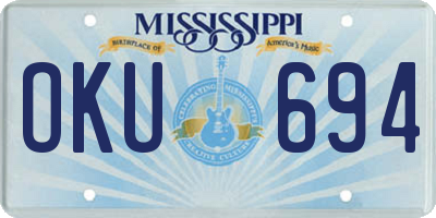 MS license plate OKU694