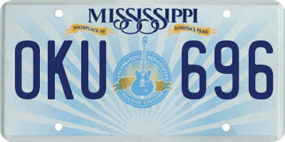 MS license plate OKU696