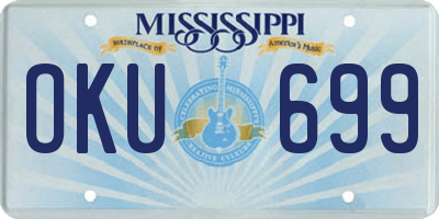 MS license plate OKU699