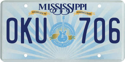MS license plate OKU706