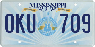 MS license plate OKU709