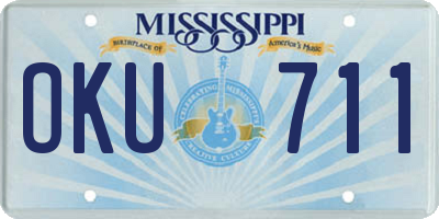MS license plate OKU711
