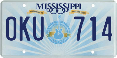 MS license plate OKU714