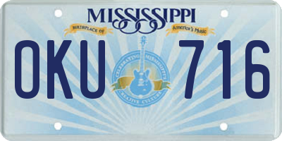 MS license plate OKU716