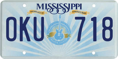 MS license plate OKU718