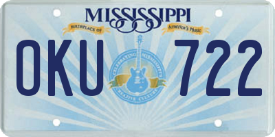 MS license plate OKU722