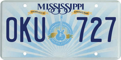 MS license plate OKU727
