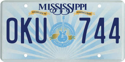 MS license plate OKU744