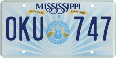 MS license plate OKU747