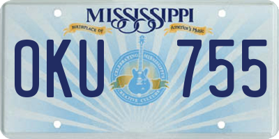 MS license plate OKU755
