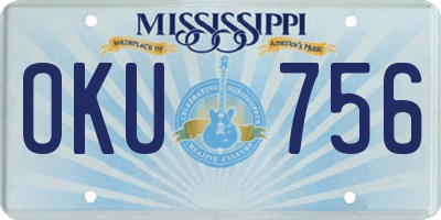 MS license plate OKU756