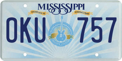 MS license plate OKU757