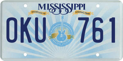 MS license plate OKU761