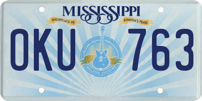 MS license plate OKU763