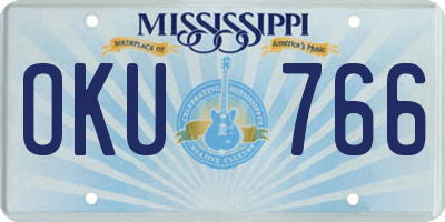 MS license plate OKU766