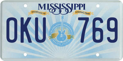 MS license plate OKU769