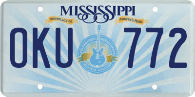 MS license plate OKU772