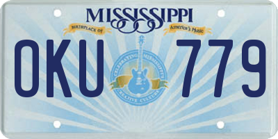 MS license plate OKU779