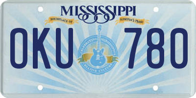 MS license plate OKU780