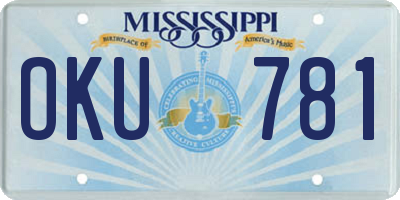 MS license plate OKU781