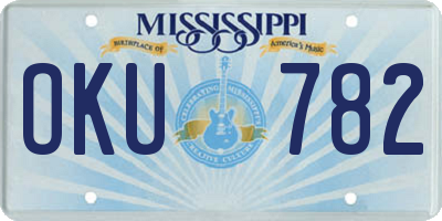 MS license plate OKU782