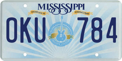 MS license plate OKU784