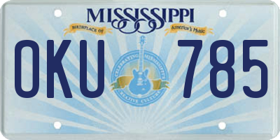 MS license plate OKU785
