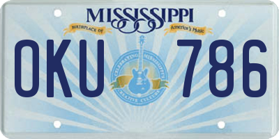 MS license plate OKU786