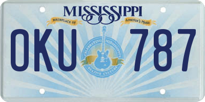 MS license plate OKU787